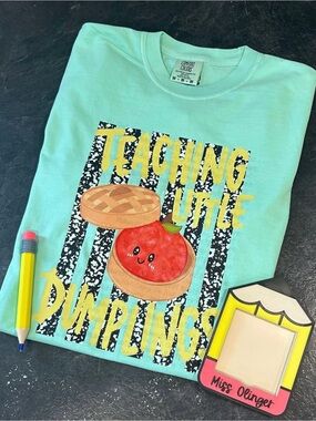 Comfort Colors Mint Short Sleeve Tshirt Teaching Little Dumplins